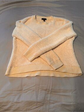 Topshop Cream Plush Crewneck Sweater